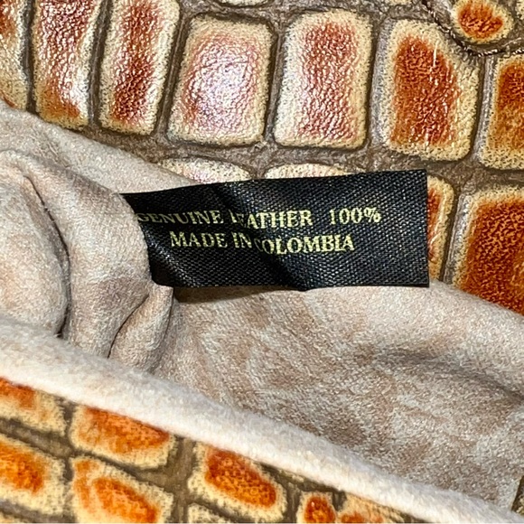 Clarita Accessories Handmade Alligator Skin Leather Two-Tone Bag - Picture 11 of 11